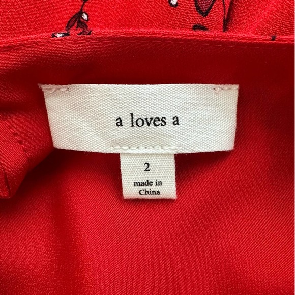 A Loves A Red Long Sleeve Poinsettia A-line Dress. Size 2. EUC. - Picture 8 of 10